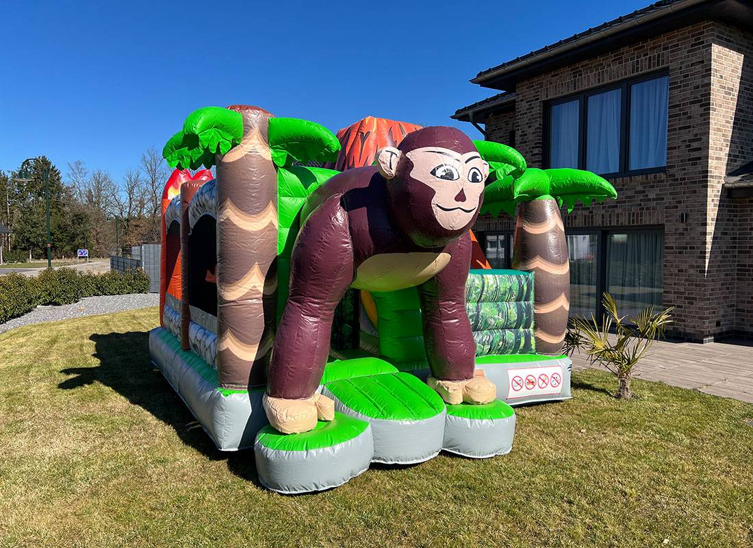 Affen Gorilla 5x4 Dschungel Hüpfburg ge-event Rutsche